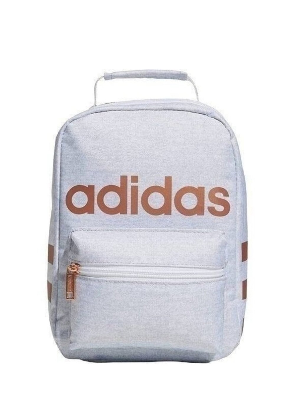 Used once Adidas insulated Light Gray lunch bag w/Rose Gold Logo. Small blemish